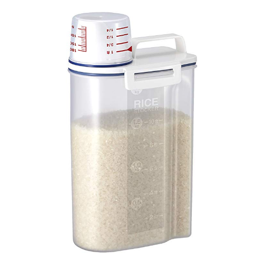 Asvel 7509 Rice Container Bin with Pour Spout Plastic Clear 2KG $8.99