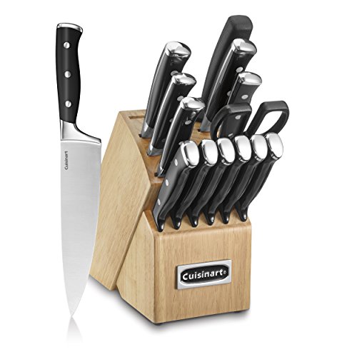 史低价！Cuisinart  C77BTR-15P 不锈钢 刀具15件套，原价$160.00，现点击coupon后仅售$45.62，免运费！