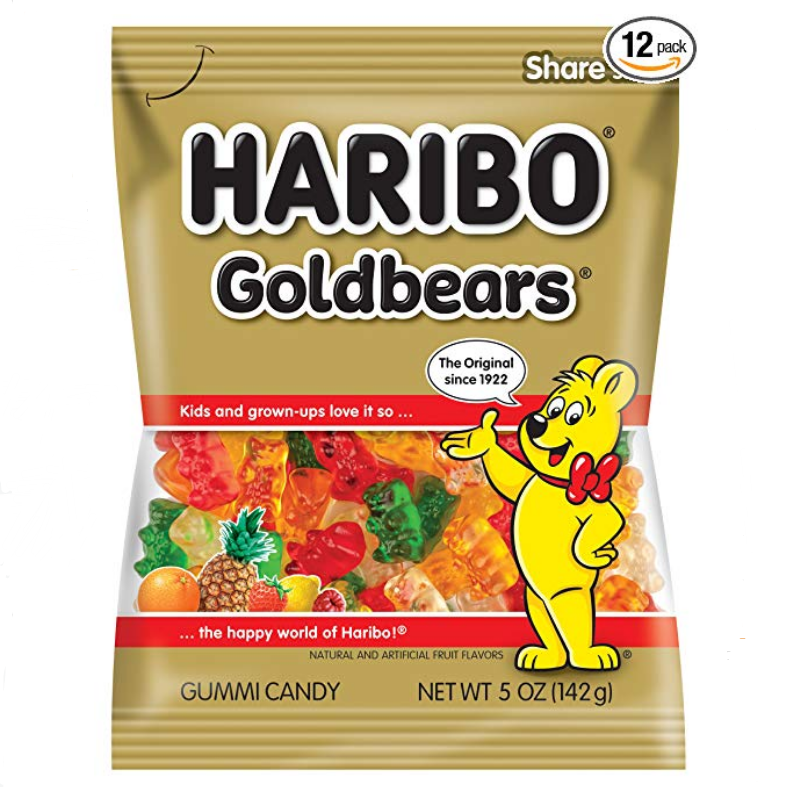 Haribo Gummi Candy, Original Gold-Bears, 5-Ounce Bags (Pack of 12) $8.99