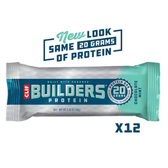 CLIF BUILDERS - Protein Bars - Chocolate Mint - (2.4 Ounce Gluten Free Bars, 12 Count) (Packaging and Formula May Vary) $9.81