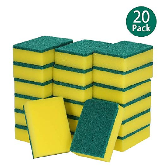 esonmus 20 Pack Multi-Use Heavy Duty Scrub Sponge Extra Thin Magic Cleaning Sponges Eraser Sponge for Kitchen Bathroom Furniture Leather Car & Steel $5.99