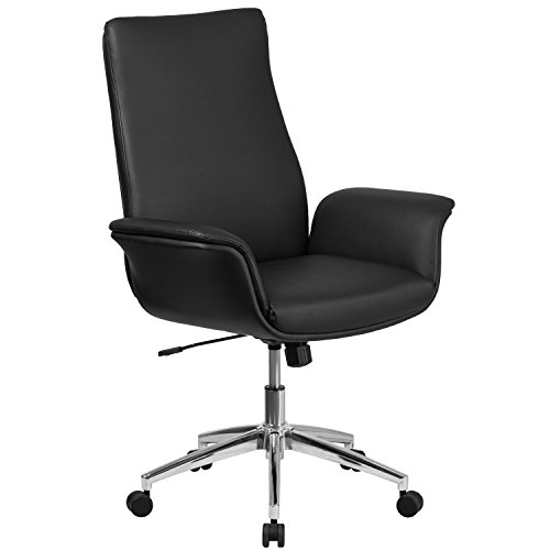 Flash Furniture Mid-Back Black Leather Swivel Task Office Chair with Arms, Only $55.55