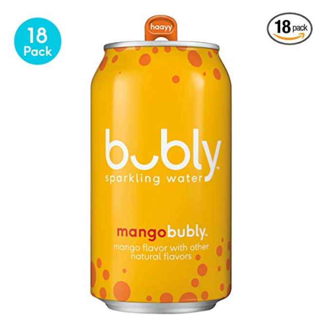 Bubly Sparkling Water, Mango, 12 fl oz. Cans (18 Pack),  Only $6.71
