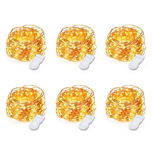 50% OFF MustWin 6-Pack Waterproof LED Fairy Lights, 13ft/4M, Warm White/Cool White
