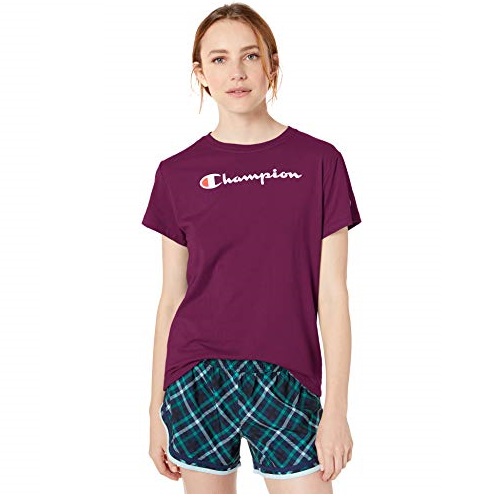 Champion Classic 女款Logo运动T恤，原价$20.00，现仅售$11.71