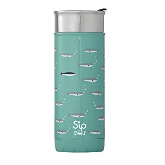 S'ip by S'well 20316-B18-07740 Stainless Steel Travel Mug, 16oz, School of Fish, Only $9.99, You Save $15.00(60%)