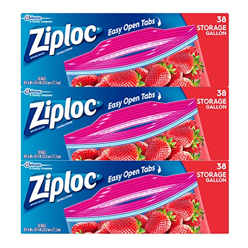 Ziploc Storage Bags, Gallon, 3 Pack, 38 ct, Only $9.98