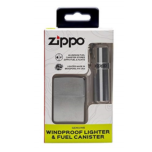 史低价！Zippo 经典防风 打火机 + 小充气罐 套装，现仅售$14.84