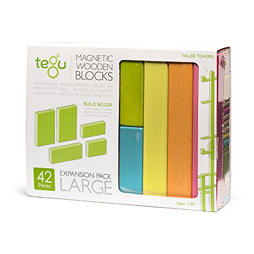 42 Piece Tegu Magnetic Wooden Block Expansion Pack Large, Tints, Only $46.85 free shipping