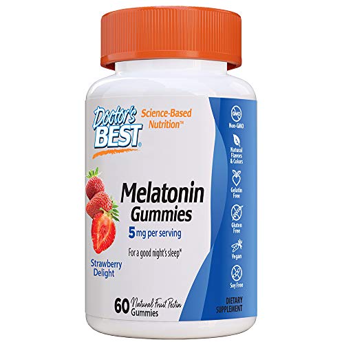 Doctor's Best Melatonin Gummies, 5 mgper Serving, 60 Ct, Chewable Sleep Aid Insomnia Relief Supplement, Non-GMO, Non-Habit Forming, Natural Fruit Pectin, Vegan, Only $6.25