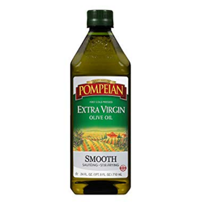 Pompeian Smooth Extra Virgin Olive Oil, First Cold Pressed, Mild and Delicate Flavor, Perfect for Sauteing and Stir-Frying, , Non-Allergenic, Non-GMO, 24 Fl Oz., Single Bottle  $3.79