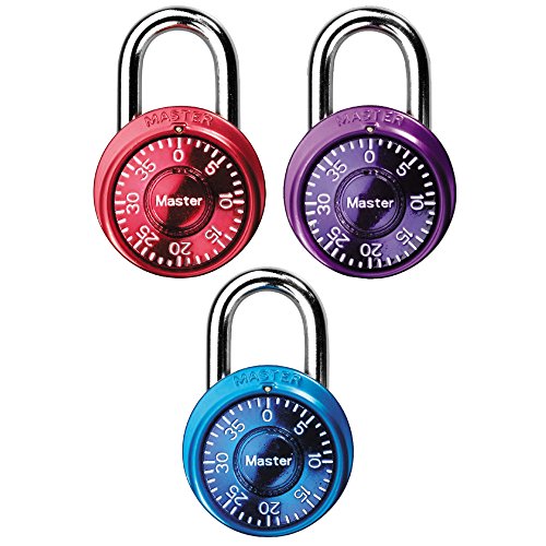 Master Lock 1533TRI Locker Lock Mini Combination Padlock, 3 Pack, Assorted Colors, Only $3.56