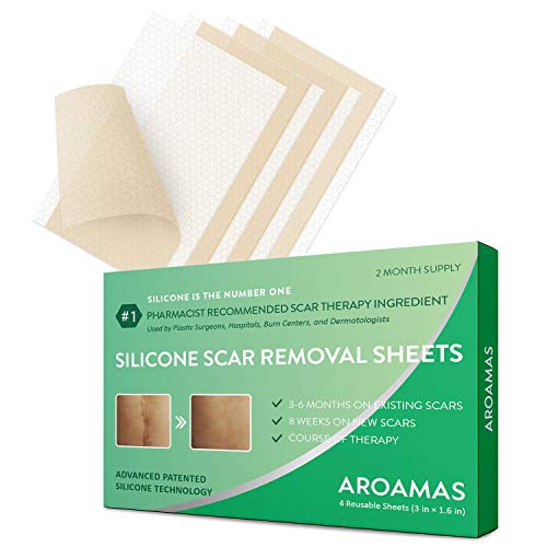 Aroamas 专业祛疤凝胶贴，4张，可用2个月，现点击coupon后仅售$22.99，免运费！