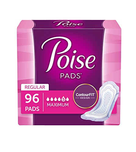 Poise Incontinence Pads, Maximum Absorbency, Regular, 48 Count (2 Cases) (Packaging May Vary), Only $14.56