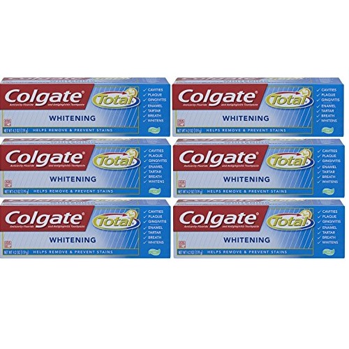 史低价！ Colgate高露洁 美白凝胶牙膏， 4.8 oz/支，6支装， 现仅售$6.65