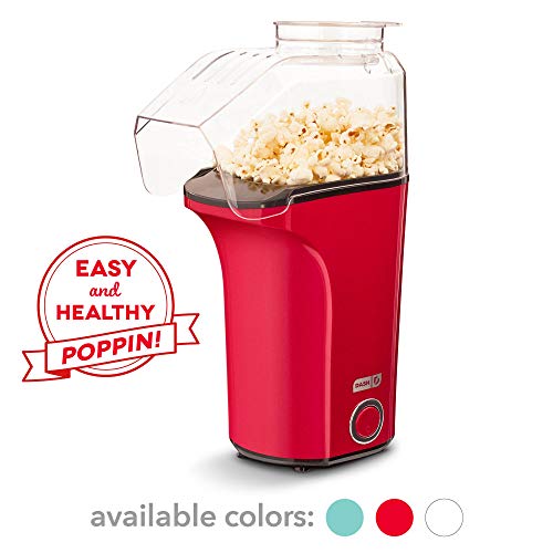 Dash DAPP150V2RD04 Hot Air Popcorn Popper Maker with Measuring Cup to Portion Popping Corn Kernels + Melt Butter, Makes 16C, Red, Only $17.97