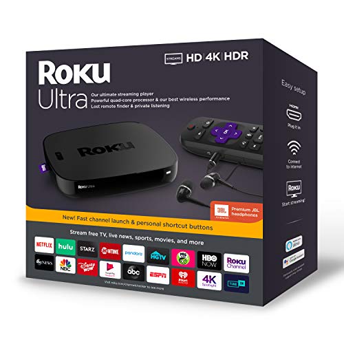 Roku Ultra Streaming Media Player 4K/HD/HDR 2019 with Premium JBL Headphones, Only $69.00