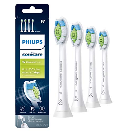 Genuine Philips Sonicare DiamondClean replacement toothbrush heads, HX6064/65, BrushSync technology, White 4-pk, Only $28.45