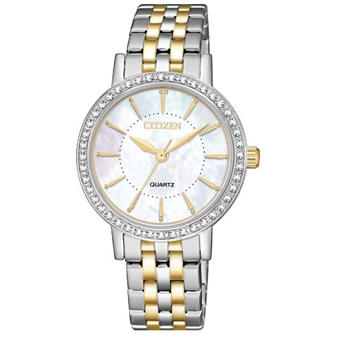 Jomashop：CITIZEN 西鐵城  EL3044-89D珍珠母貝雙色女士氣質腕錶，原價$119.99，現僅售$54.99，使用折扣碼后免運費！