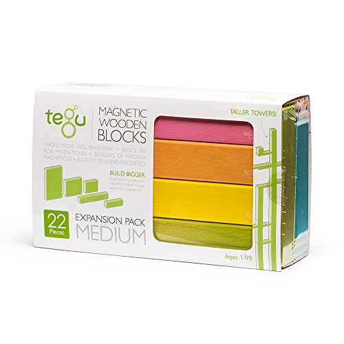 22 Piece Tegu Magnetic Wooden Block Expansion Pack Medium, Tints, Only $23.59