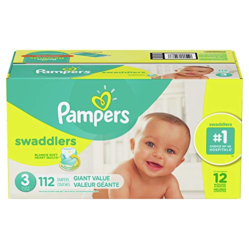 Diapers Size 3, 112 Count - Pampers Swaddlers Disposable Baby Diapers, Giant Pack $32.74