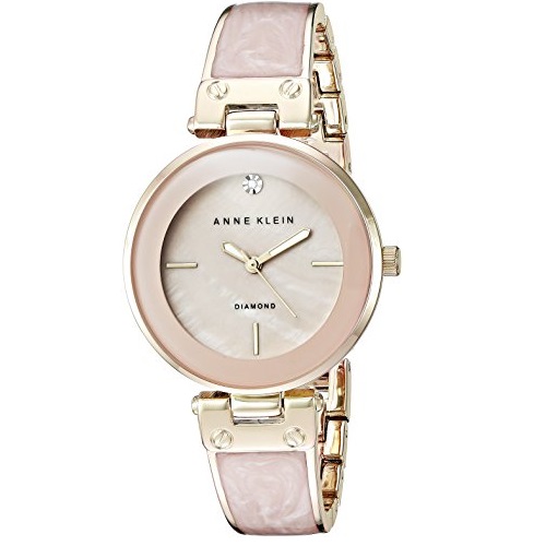 史低價！Anne Klein 女士 AK/2512 鑲鑽時裝腕錶，原價$65.00，現僅售$26.99，免運費！