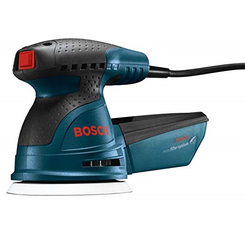 Bosch ROS20VSC Palm Sander - 2.5 Amp 5 in. Corded Variable Speed Random Orbital Sander/Polisher Kit with Dust Collector and Soft Carrying Bag, Only $58.00