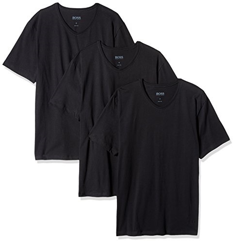 HUGO BOSS 男士纯棉V领T恤3件，原价$42.00，现仅售$20.70
