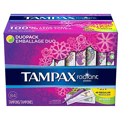 Tampax 29936 Radiant Tampons Regular Super (84 Count), Only $13.38