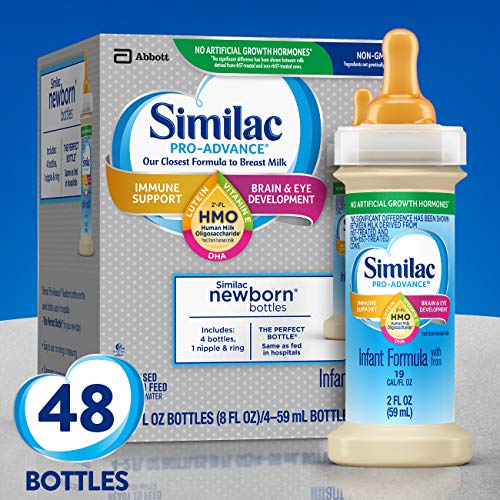 Similac Pro-Advance Infant Formula with 2'-FL Human Milk Oligosaccharide (HMO) for Immune Support, Ready to Drink Bottles, 2 fl oz (48 Count), Only $37.47