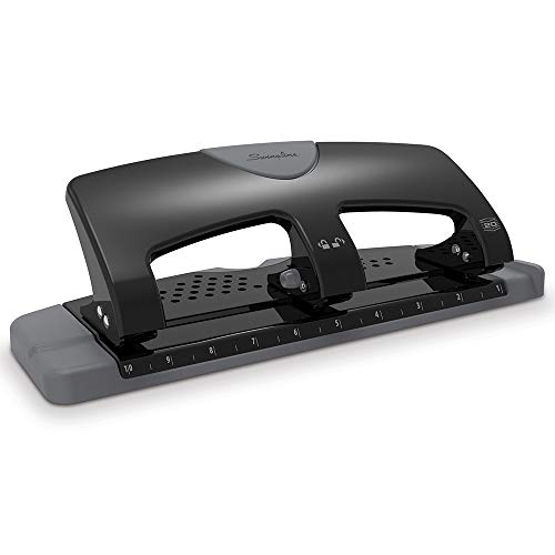 Swingline 3 Hole Punch, Hole Puncher, SmartTouch, 20 Sheet Punch Capacity, Low Force, Black/Gray (74133), Only $8.35, You Save $24.64(75%)
