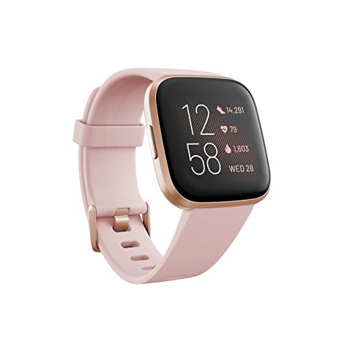 Fitbit Versa 2 Health & Fitness Smartwatch with Heart Rate, Music, Alexa Built-in, Sleep & Swim Tracking, Petal/Copper Rose, One Size (S & L Bands Included) $119.00