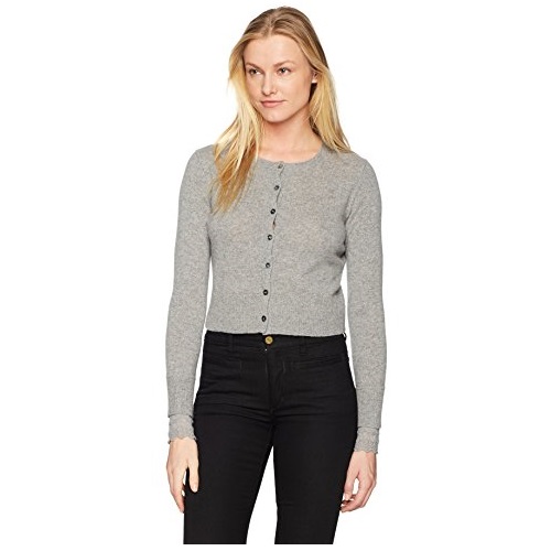 Minnie Rose Women's 100% Cashmere Lace Cuff Cardigan, Only $64.78