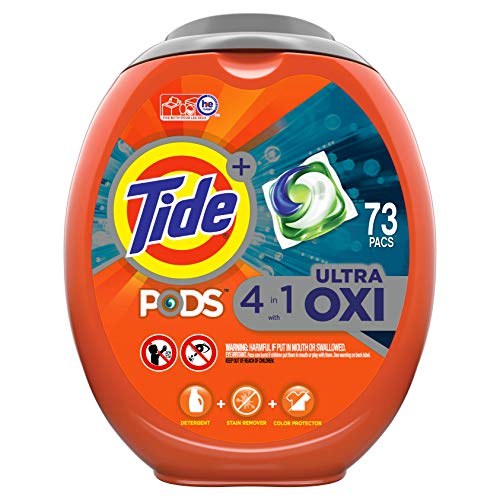 Tide Pods Ultra Oxi Liquid Laundry Detergent Pacs, 73 Count $15.11