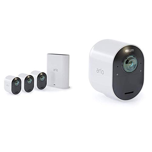 最新一代！史低价！NetGear Arlo Ultro家庭安全摄像监控系统，包括4个室内外摄像头和一个基站，原价$1099.99，现仅售$899.99，免运费。