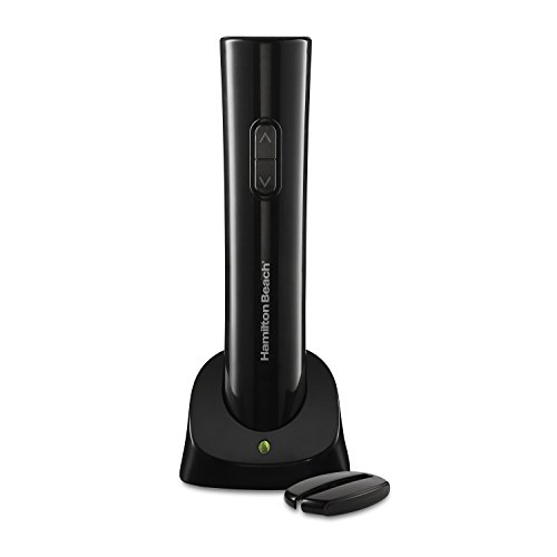Hamilton Beach 76610 Cordless Electric Wine Bottle Opener with Battery Charger, Foil Cutter and Comfortable Grip, Portable, Black, Only $12.99, You Save $5.00 (28%)