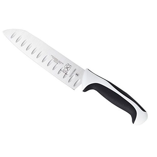 Mercer Culinary M22707WBH Millennia 7-Inch Granton Edge Santoku Knife, White, Only $14.49