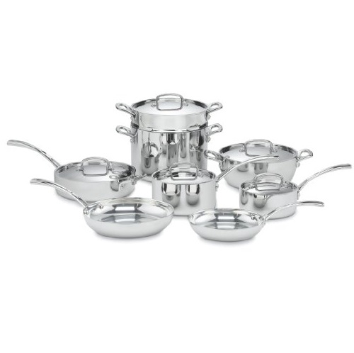 Cuisinart FCT-13 French Classic Tri-Ply Stainless 13-Piece Cookware Set, Silver, Only $270.42, You Save $579.58(68%)