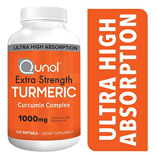 Turmeric Curcumin Capsules, Qunol Turmeric 1000mg With Ultra High Absorption, Joint Support Supplement, Extra Strength Tumeric, Vegetarian Capsules, 2 Month Supply, 120 Count, Only $16.70