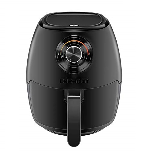 Chefman TurboFry 3.6 Quart Air Fryer Oven w/ Dishwasher Safe Basket and Dual Control Temperature, 60 Minute Timer & 15 Cup Capacity, Matte Black, Healthy Frying Cookbook Included, Only $29.99