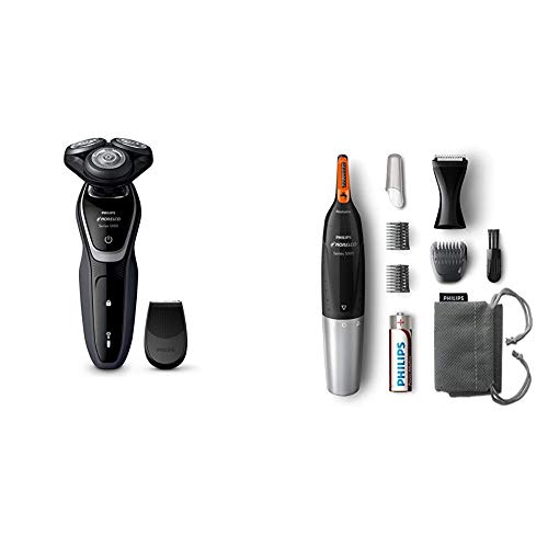 Philips Norelco Electric Shaver 5100 Wet & Dry,S5210/81,with Precision Trimmer & Nose Hair Trimmer Washable Mens Precision Groomer for Nose,Ears,Eyebrows, Neck,Sideburns, Only $52.90
