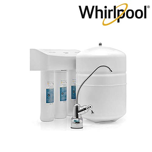 Whirlpool WHER25 Reverse Osmosis (RO) Filtration System With Chrome Faucet | Extra Long Life | Easy To Replace UltraEase Filter Cartridges, White, Only $126.78,