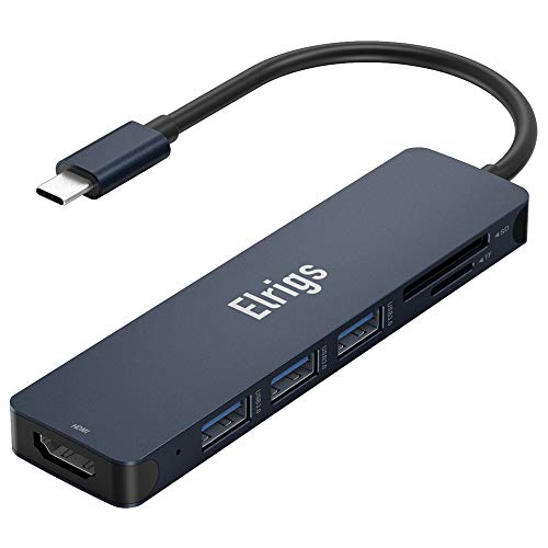 实用好物！Elrigs 7合1便携式集线器，带HDMI端口，4K USB-C转HDMI，3个USB 3.0端口，和SD / Micro SD / TF卡读卡器，使用折扣码后仅售$14.39