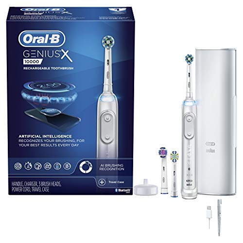 Oral-B GENIUS X Electric Toothbrush With 3 Oral-B Replacement Brush Heads & Toothbrush Case, White,1 Count, Only $149.99