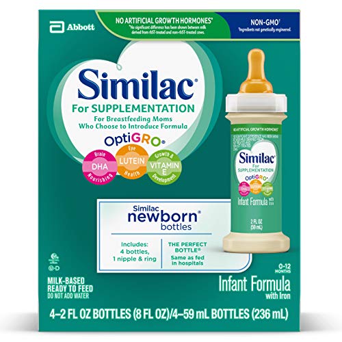 Similac for Supplementation Non-GMO Infant Formula with Iron, Baby Formula, 2 Fl Oz Bottles (Pack of 48), Only $25.00