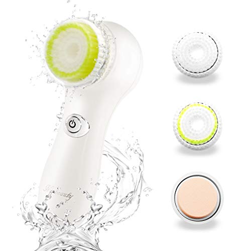 Mixbeauty Facial Brush with 4 Brush Heads, Waterproof, for Deep Cleansing, Gentle Exfoliating, Removing Blackhead (Upgraded Version) only $16.89