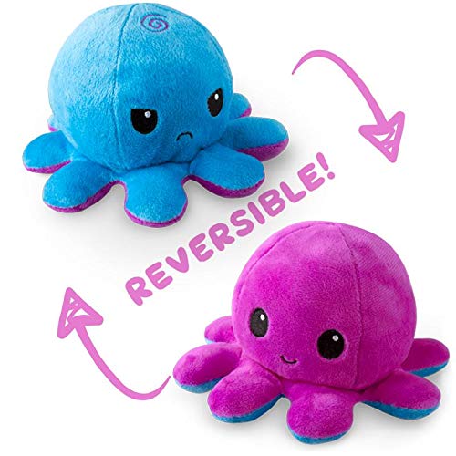 TeeTurtle Reversible Octopus Mini Plush - Stuffed Animal Toy, Purple/Blue, Only $10.50,