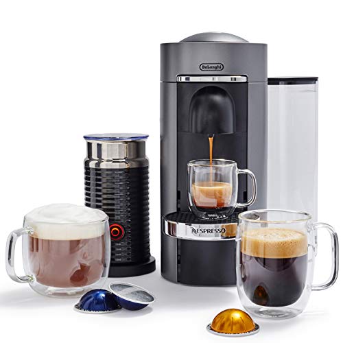 Nespresso by De'Longhi ENV155TAE VertuoPlus Deluxe Coffee and Espresso Machine Bundle with Aeroccino Milk Frother by De'Longhi, Titan, Only $112.49