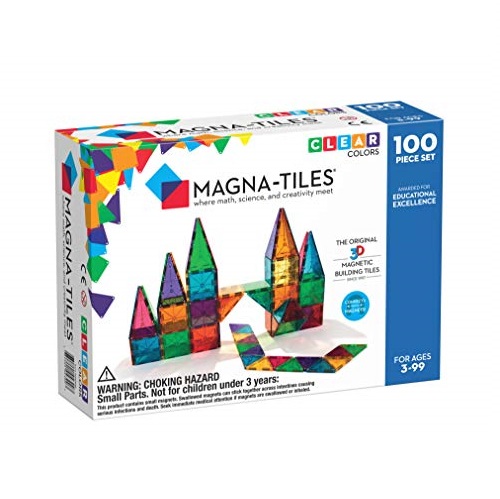 史低价！ Magna-Tiles半透明彩色磁性建筑玩具，100件套，原价$119.99，现仅售$89.96，免运费！