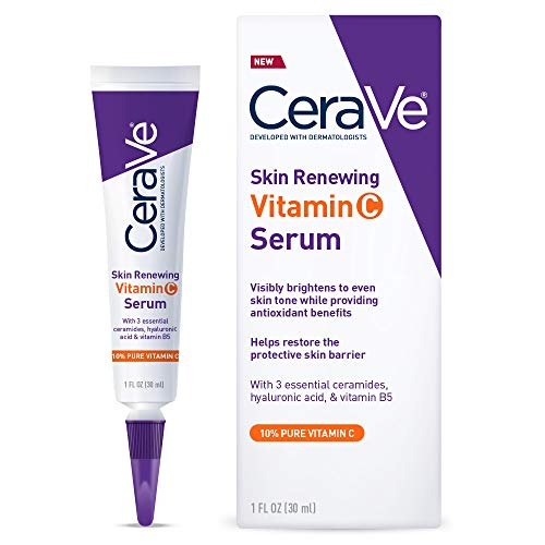 CeraVe Vitamin C Serum with Hyaluronic Acid | Skin Brightening Serum for Face with 10% Pure Vitamin C | Fragrance Free | 1 Fl. Oz, Only $14.21